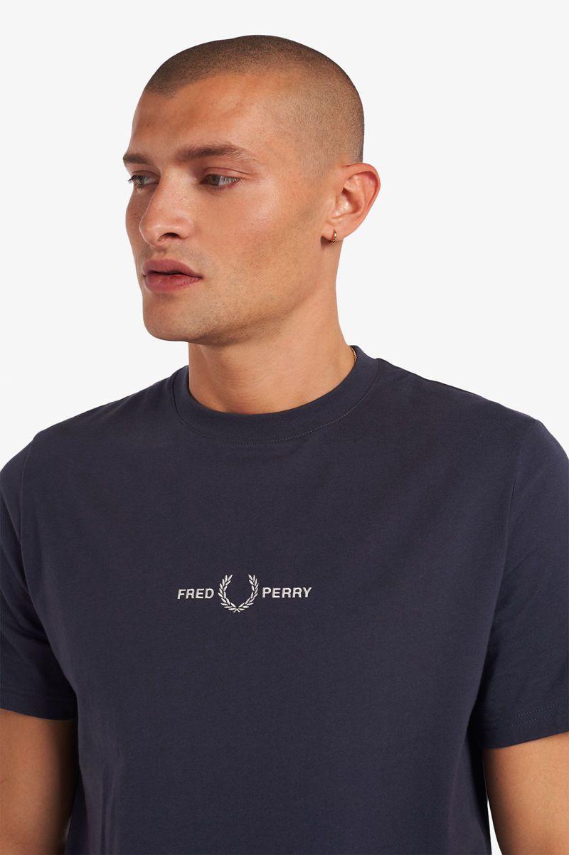 Deep Grey Fred Perry Embroidered Men's T Shirts | PH 1649TCEV